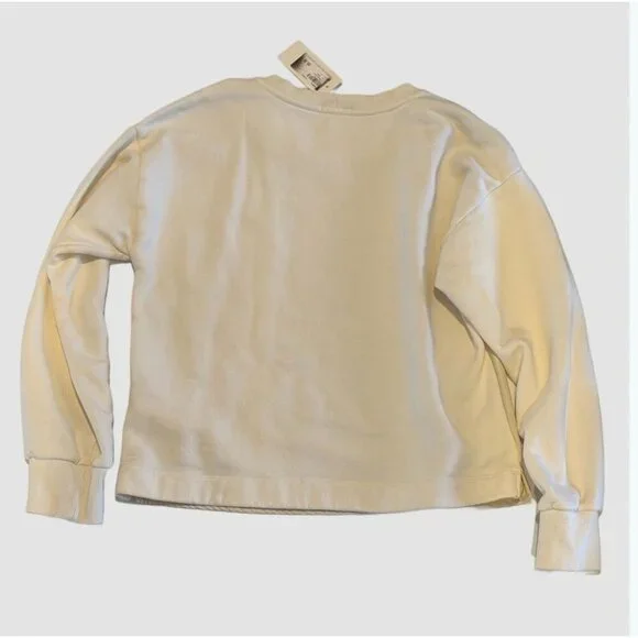 NWT Evereve Kimberly Faux Leather Sweatshirt Size L - Picture 3 of 14